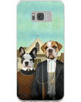 Funda personalizada para teléfono con 2 mascotas 'American Pawthic'