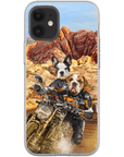 Funda personalizada para teléfono con 2 mascotas 'Dogati Riders'