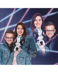 Rompecabezas personalizado Lazer Portrait 1 mascota/humanos de los años 80