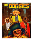 Lienzo de pie personalizado para 3 mascotas 'The Doggies'