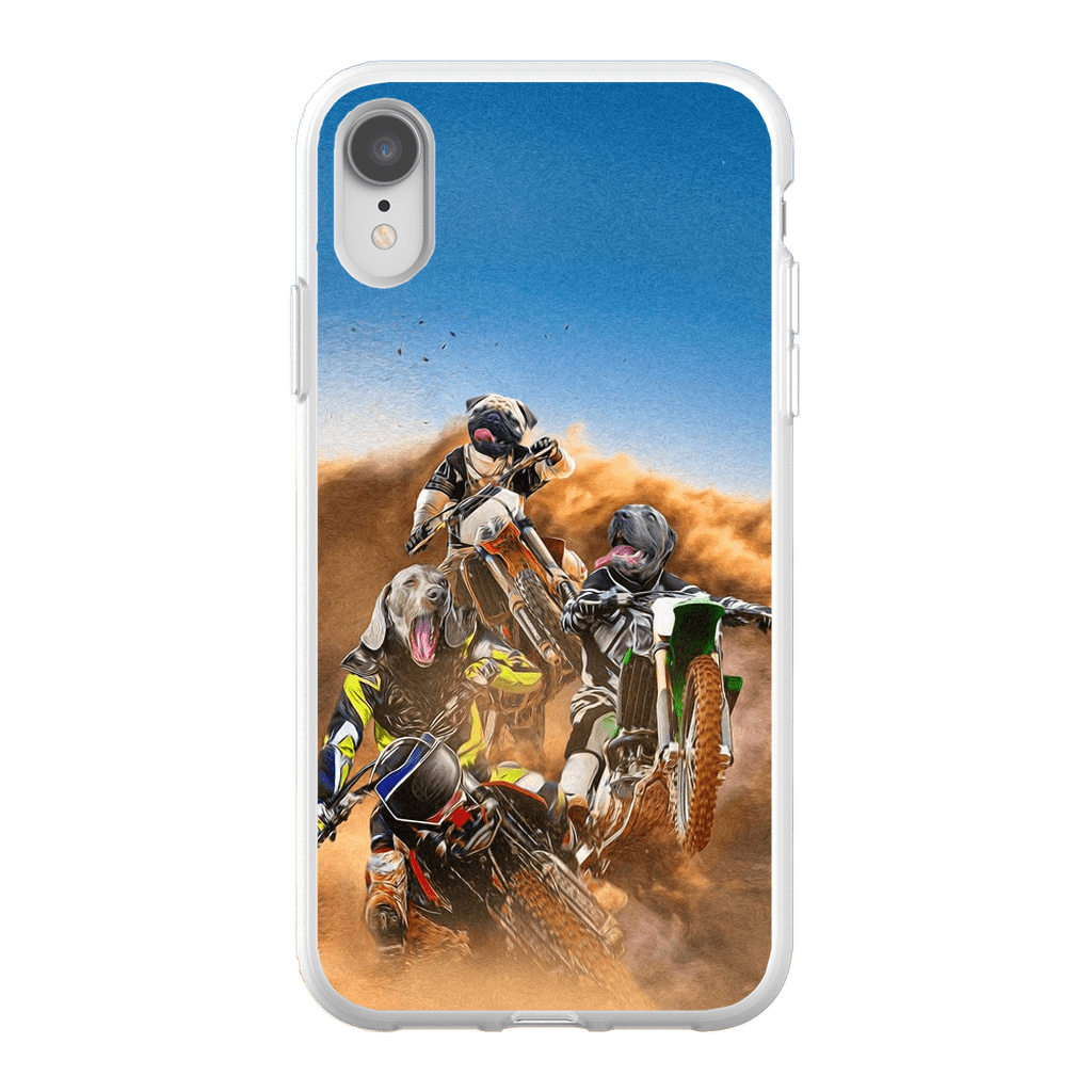 Funda personalizada para teléfono con 3 mascotas &#39;The Motocross Riders&#39;