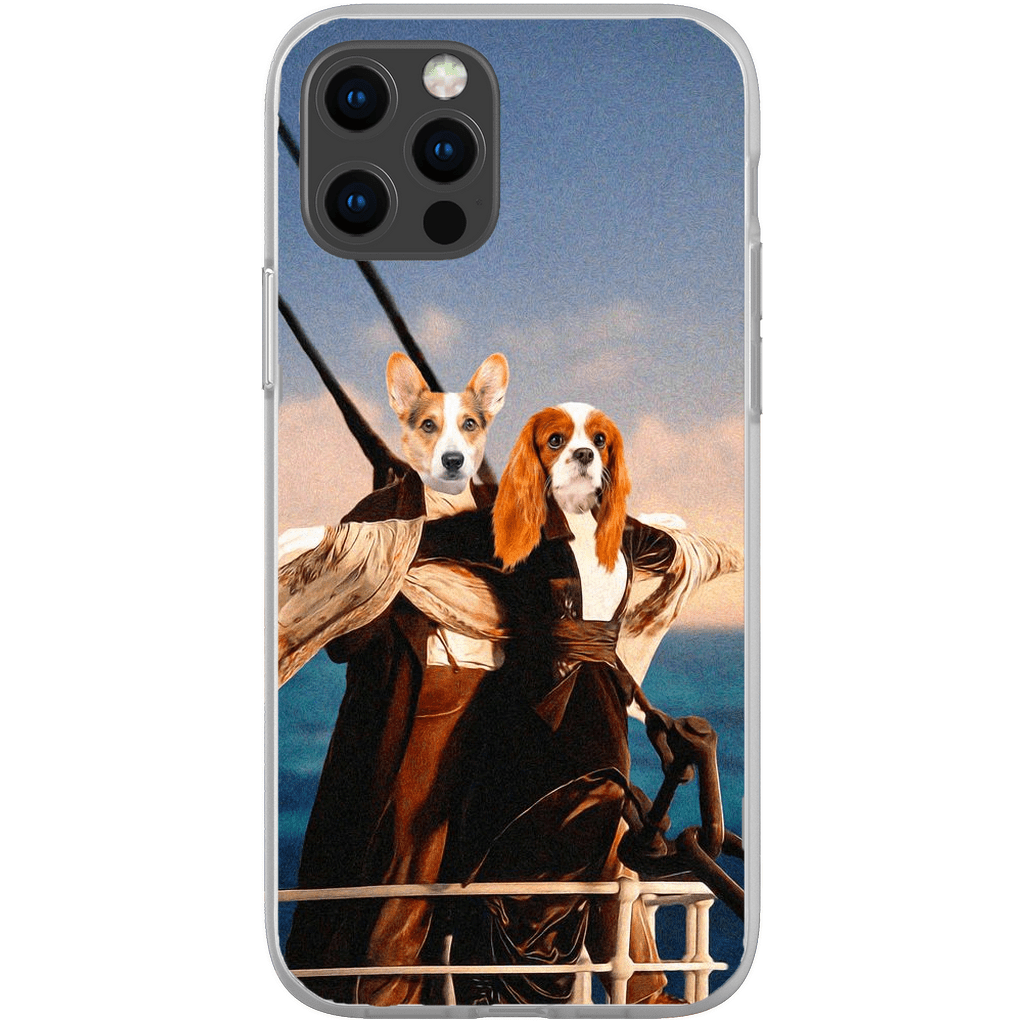 Funda personalizada para teléfono con 2 mascotas &#39;Titanic Doggos&#39;