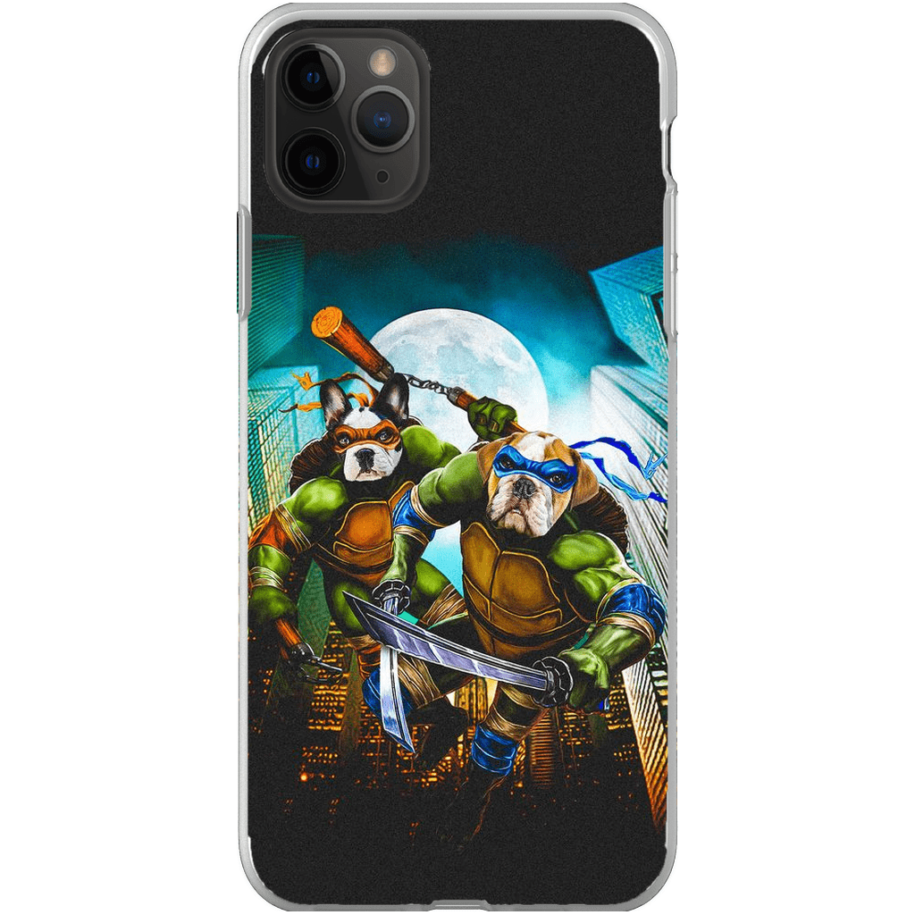 Funda personalizada para teléfono con 2 mascotas &#39;Teenage Mutant Ninja Doggos&#39;