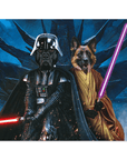 Póster personalizado para 2 mascotas 'Darth Woofer y Jedi-Doggo'