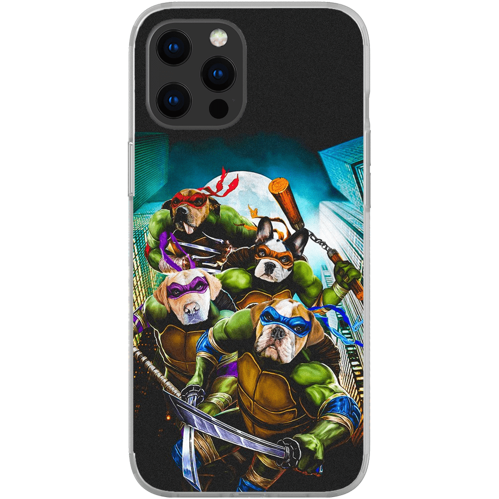 Funda personalizada para teléfono con 4 mascotas &#39;Teenage Mutant Ninja Doggos&#39;