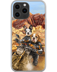 Funda personalizada para teléfono con 2 mascotas 'Dogati Riders'