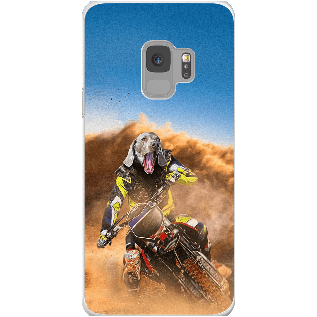 Funda para móvil personalizada &#39;El piloto de motocross&#39;