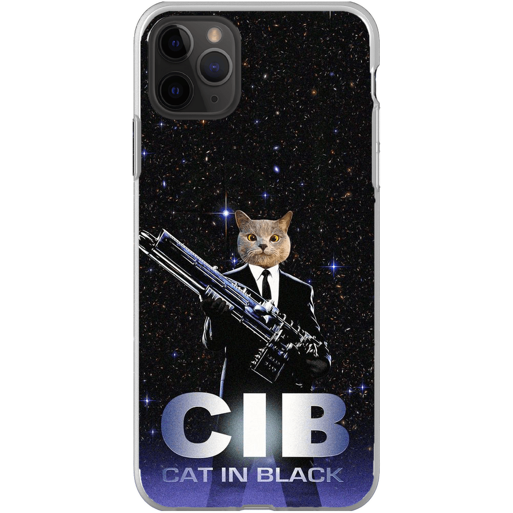 Funda para móvil personalizada &#39;Gato de negro&#39;