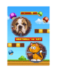 Cuadro de pie para mascotas personalizado videojuego retro