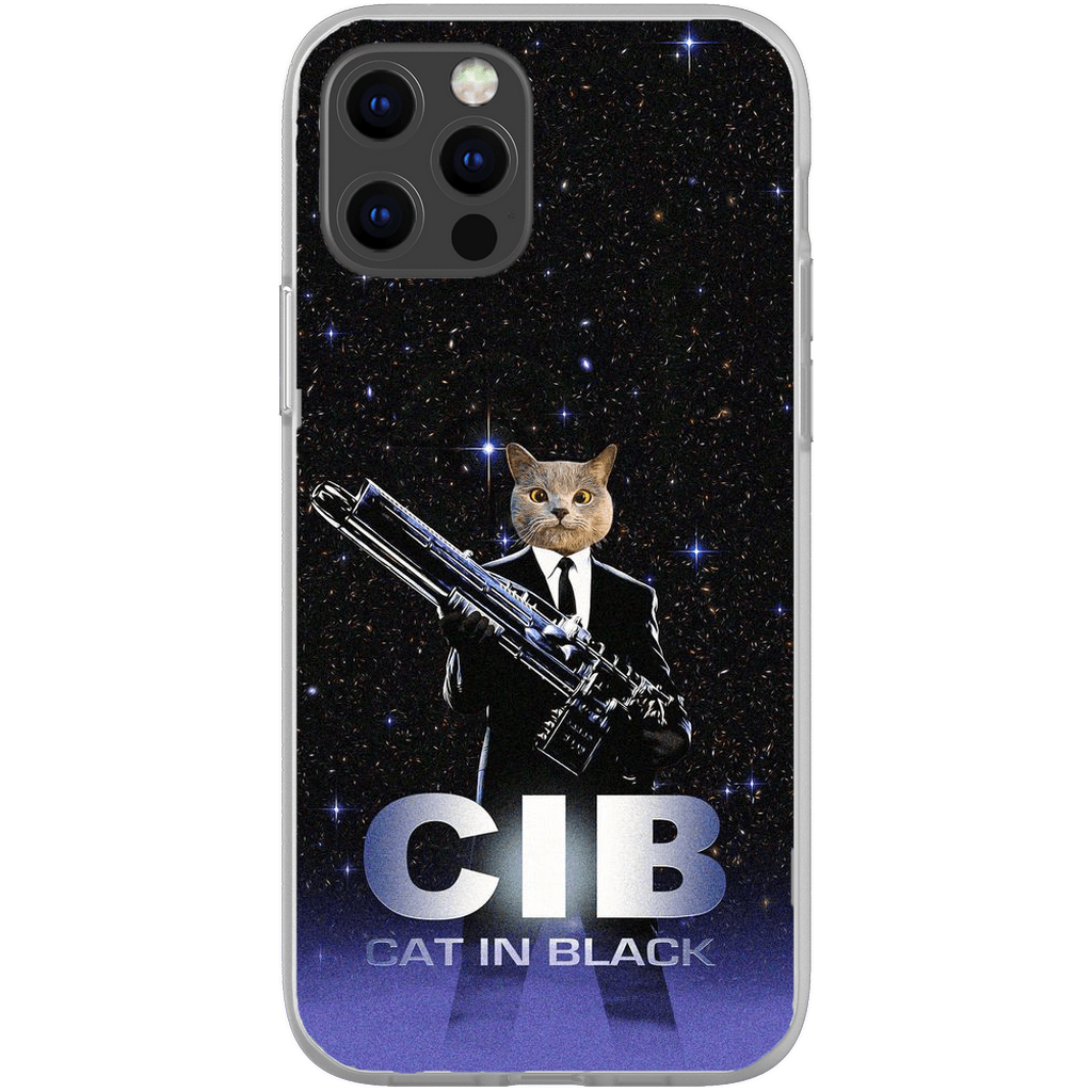 Funda para móvil personalizada &#39;Gato de negro&#39;