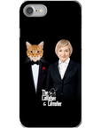 Funda para teléfono personalizada 'El padre gato y la madre gato'