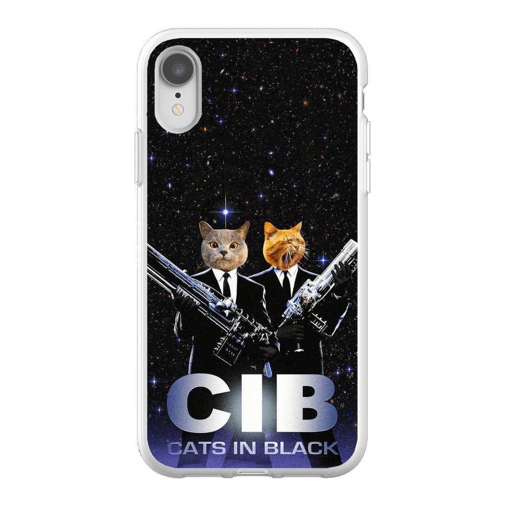 Funda personalizada para teléfono con 2 mascotas &#39;Gatos en negro&#39;