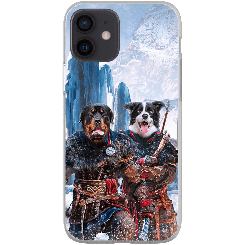 Funda personalizada para teléfono con 2 mascotas &#39;The Viking Warriors&#39;