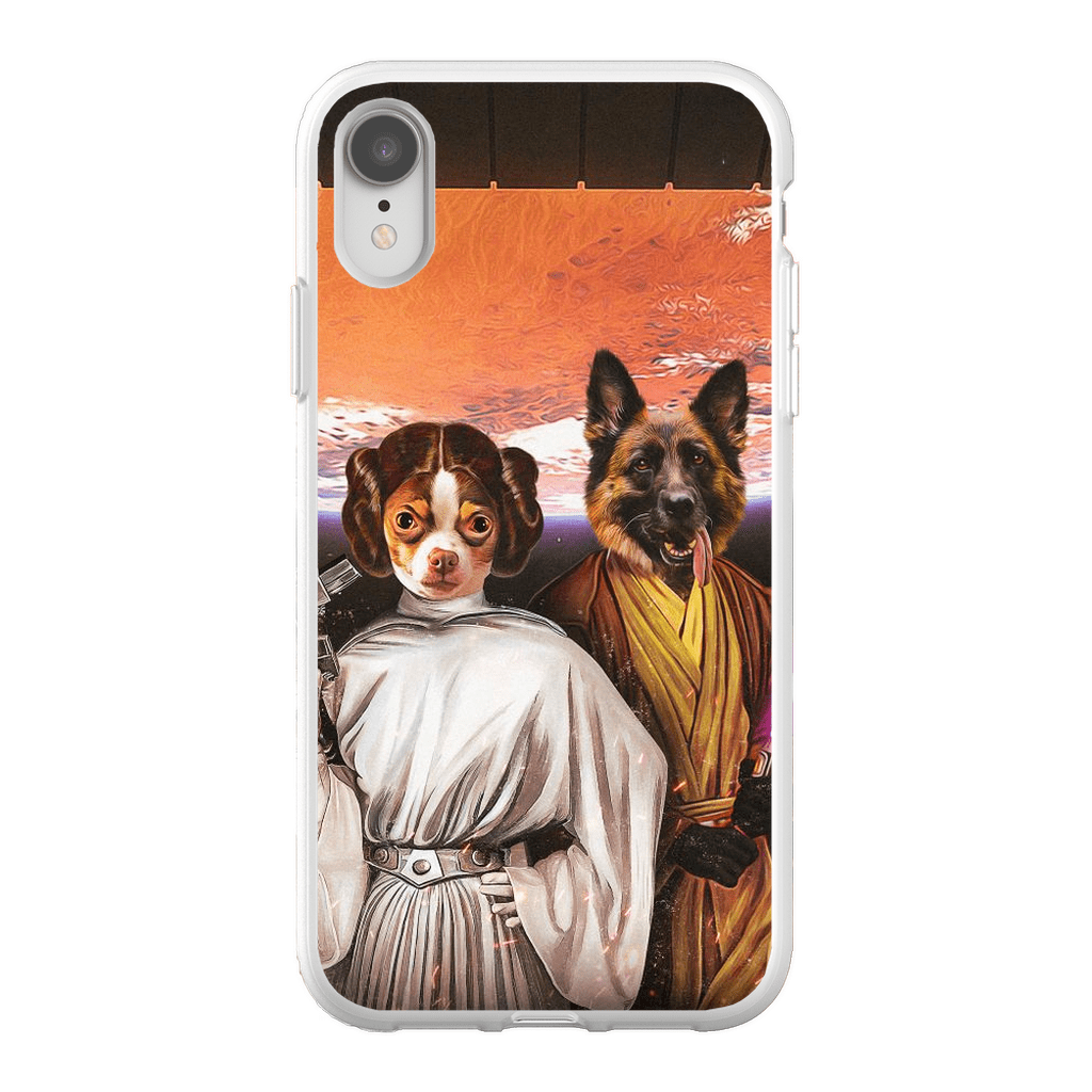 Funda personalizada para teléfono con 2 mascotas &#39;Princess Leidown &amp;amp; Jedi-Doggo&#39;