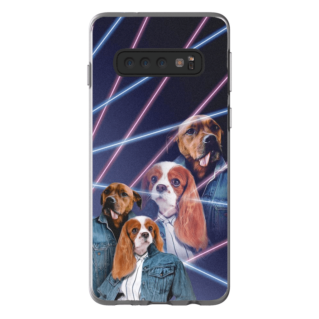 Funda personalizada para teléfono con 2 mascotas &#39;1980s Lazer Portrait&#39;