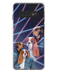 Funda personalizada para teléfono con 2 mascotas '1980s Lazer Portrait'