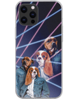 Funda personalizada para teléfono con 2 mascotas '1980s Lazer Portrait'