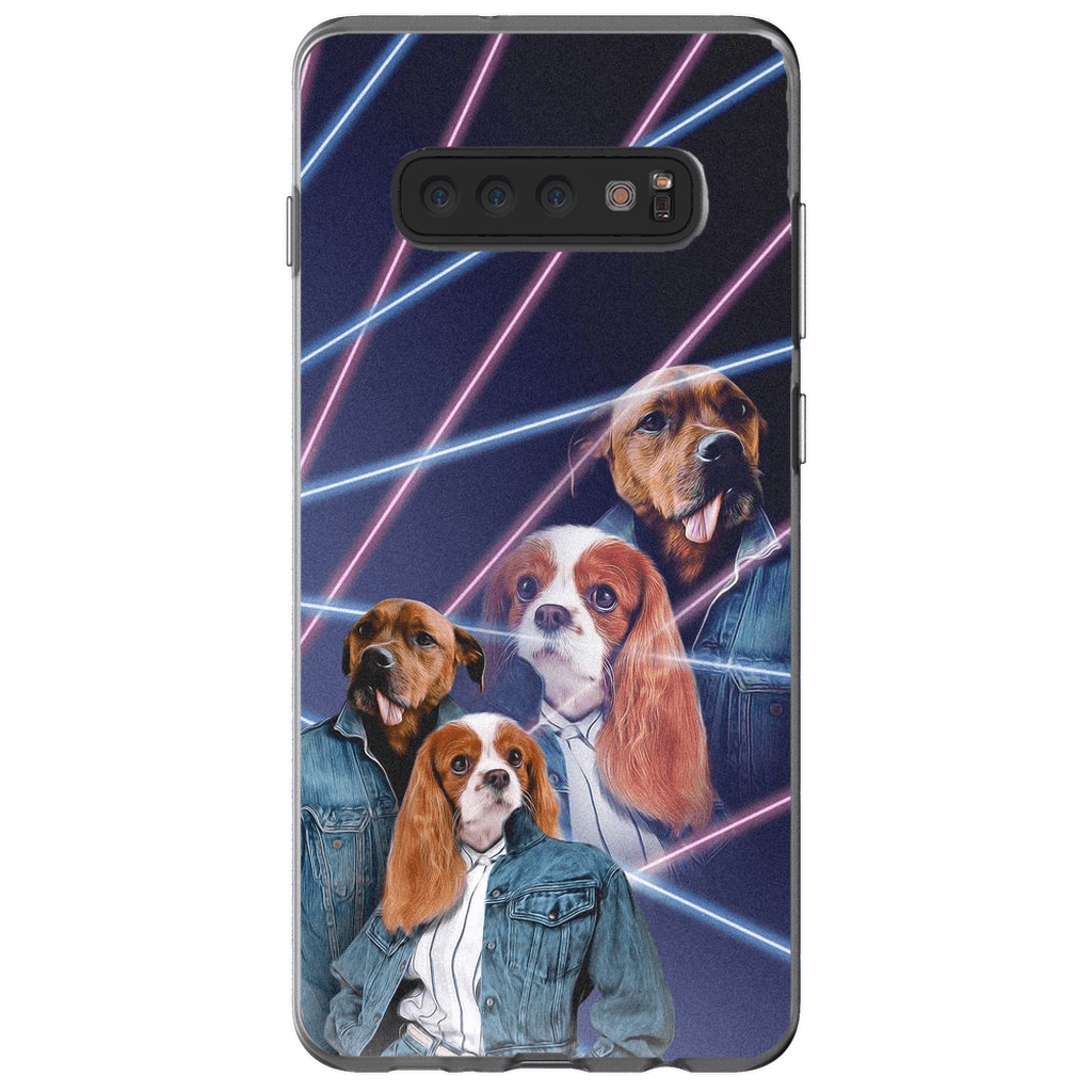 Funda personalizada para teléfono con 2 mascotas &#39;1980s Lazer Portrait&#39;