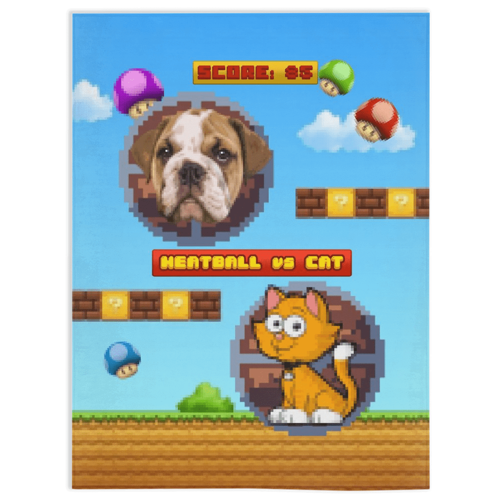 Mantita Para Mascotas Personalizada Videojuego Retro 