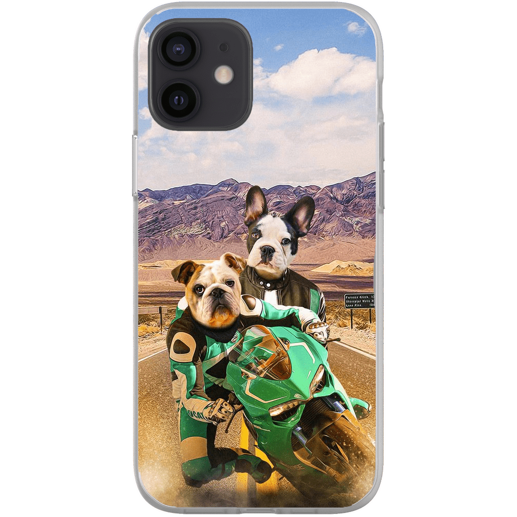 Funda personalizada para teléfono con 2 mascotas &#39;Kawadawgi Riders&#39;