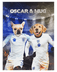 Manta personalizada para 2 mascotas 'England Doggos'