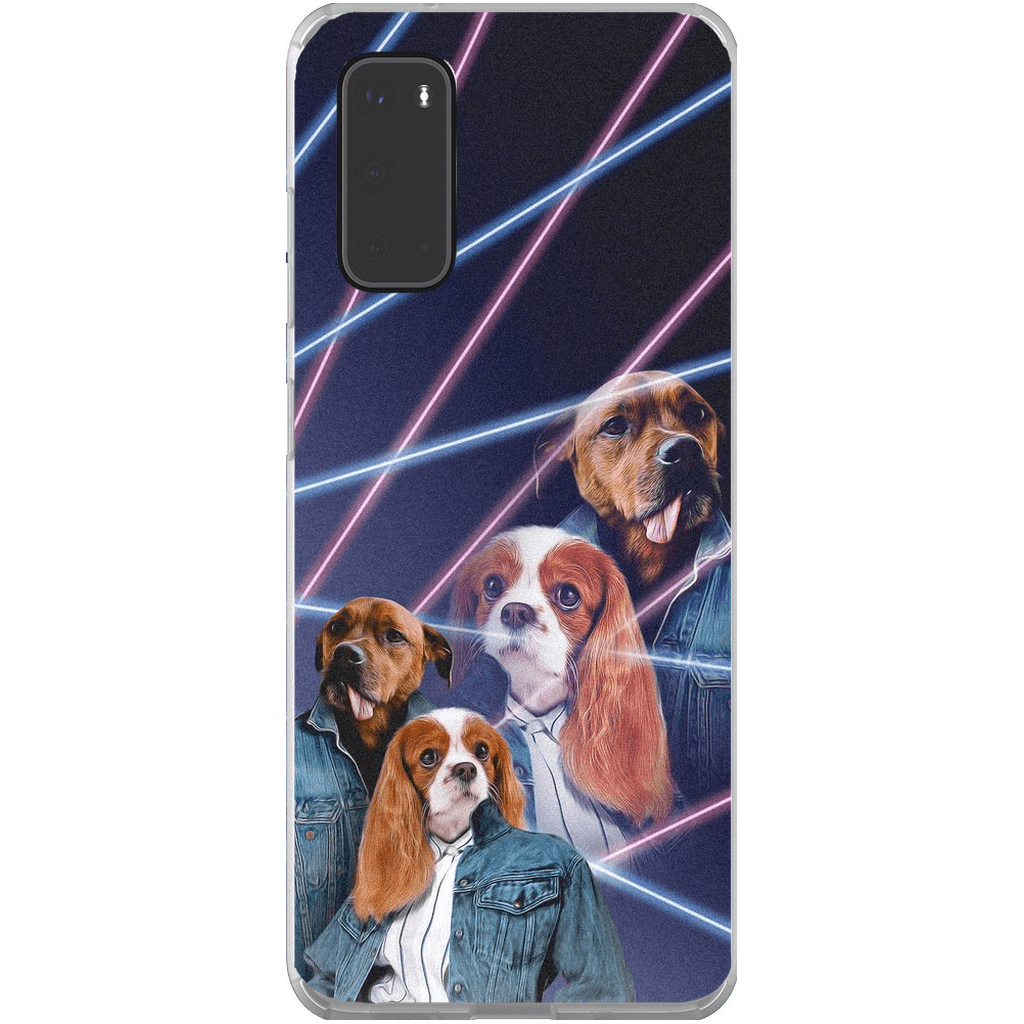 Funda personalizada para teléfono con 2 mascotas &#39;1980s Lazer Portrait&#39;