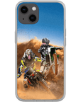 Funda personalizada para teléfono con 2 mascotas 'The Motocross Riders'