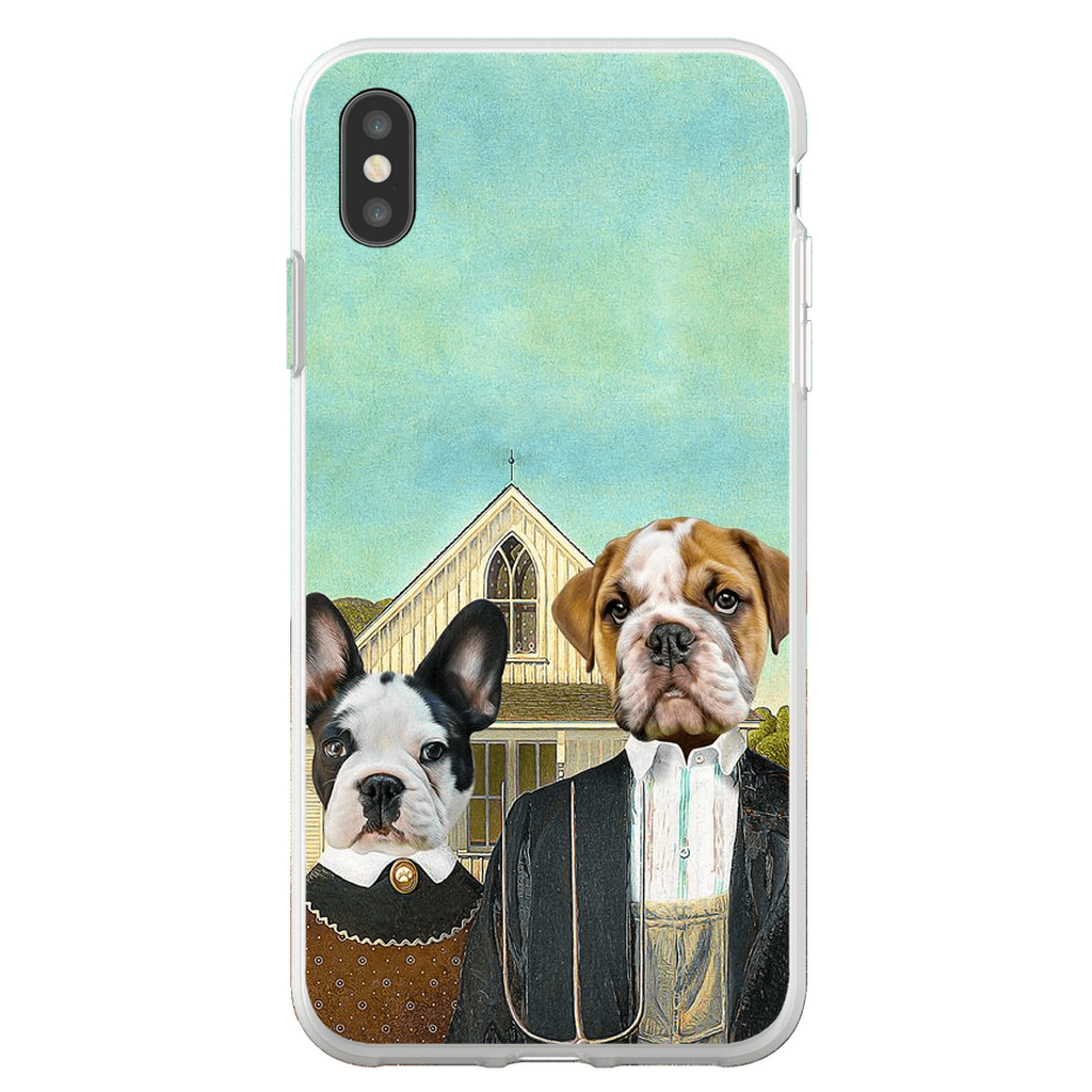 Funda personalizada para teléfono con 2 mascotas &#39;American Pawthic&#39;