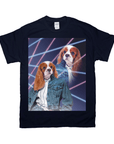 Camiseta personalizada para mascotas 'Retrato Lazer de los años 80 (mujer)' 