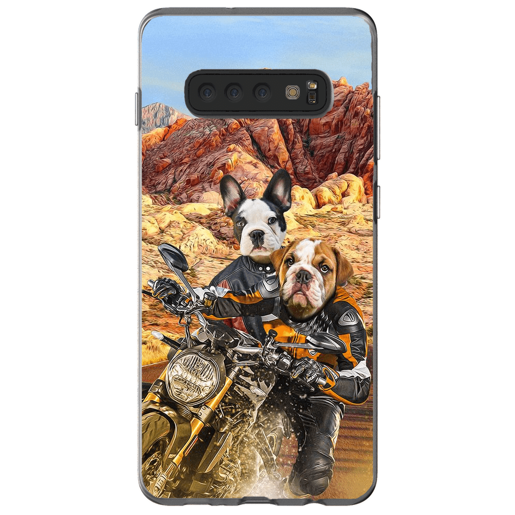 Funda personalizada para teléfono con 2 mascotas &#39;Dogati Riders&#39;