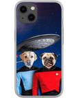 Funda personalizada para teléfono con 2 mascotas 'Doggo-Trek'