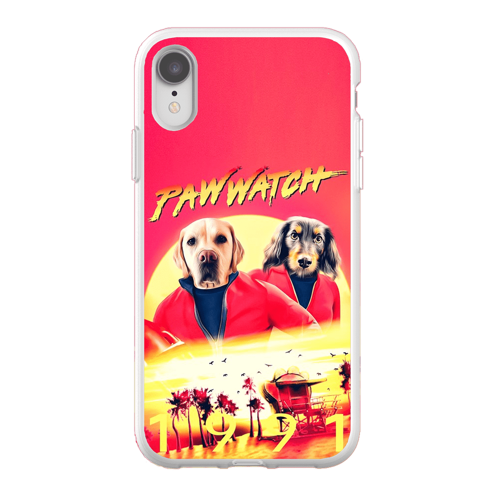 Funda personalizada para teléfono con 2 mascotas &#39;Paw Watch 1991&#39;