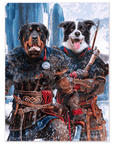 Póster personalizado con 2 mascotas 'Los guerreros vikingos'