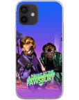 Funda personalizada para teléfono con 2 mascotas 'Una noche en Pawsbury'