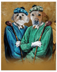 Póster personalizado con 2 mascotas 'Los golfistas'