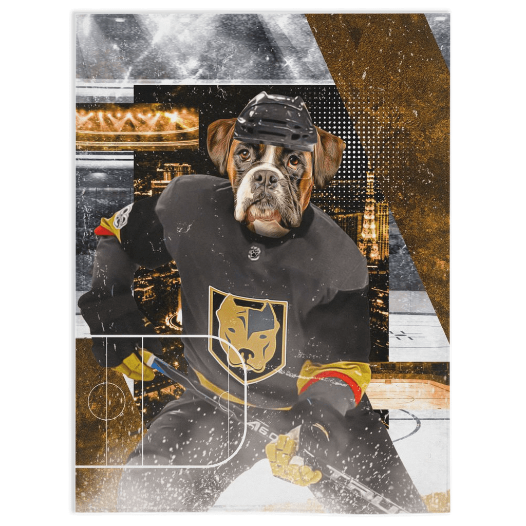 Manta personalizada para mascotas &#39;Las Vegas Doggos Hockey&#39;