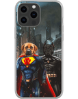 Funda personalizada para teléfono con 2 mascotas 'Superdog &amp; Batdog'