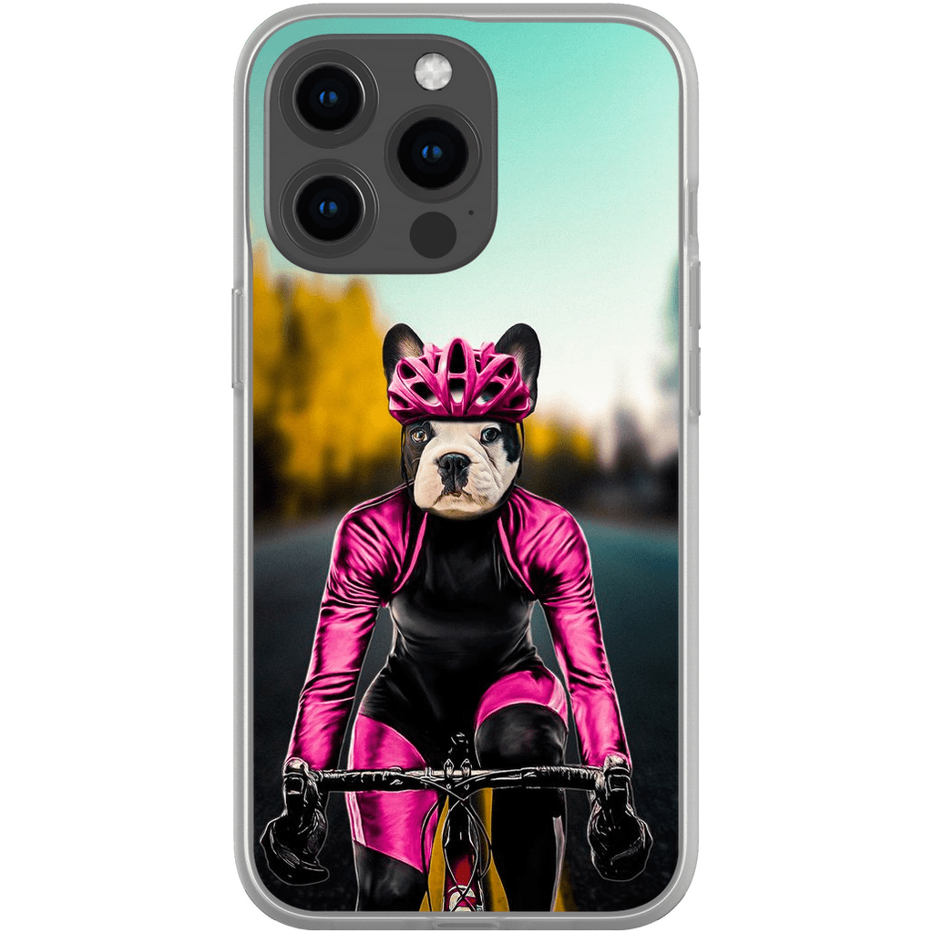 Funda para móvil personalizada &#39;La ciclista femenina&#39;