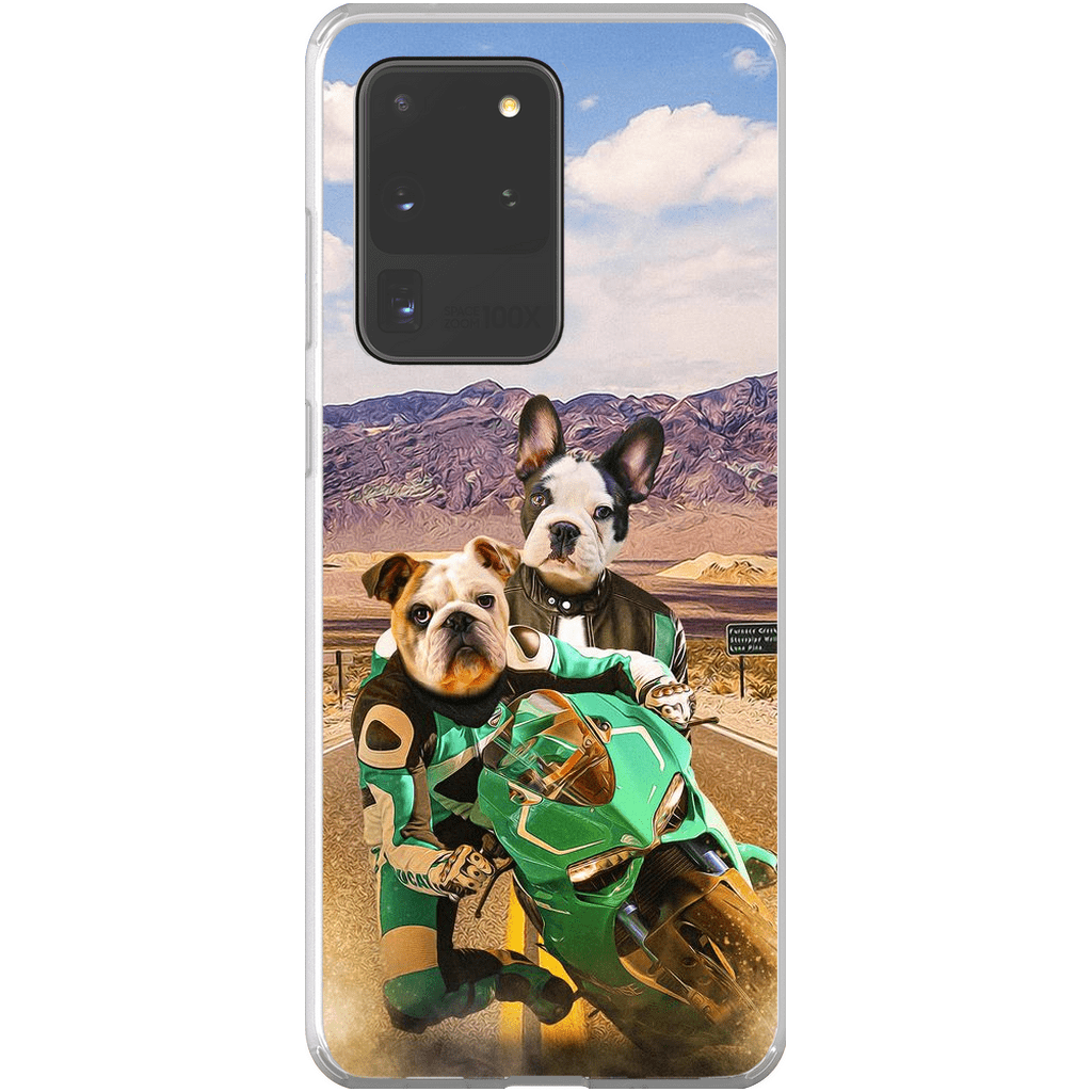 Funda personalizada para teléfono con 2 mascotas &#39;Kawadawgi Riders&#39;