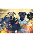 Lienzo de pie personalizado para 2 mascotas 'Pittsburgh Doggos'