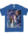 Camiseta personalizada 'Lazer Portrait Pet (masculino)/humano (femenino) de los años 80'