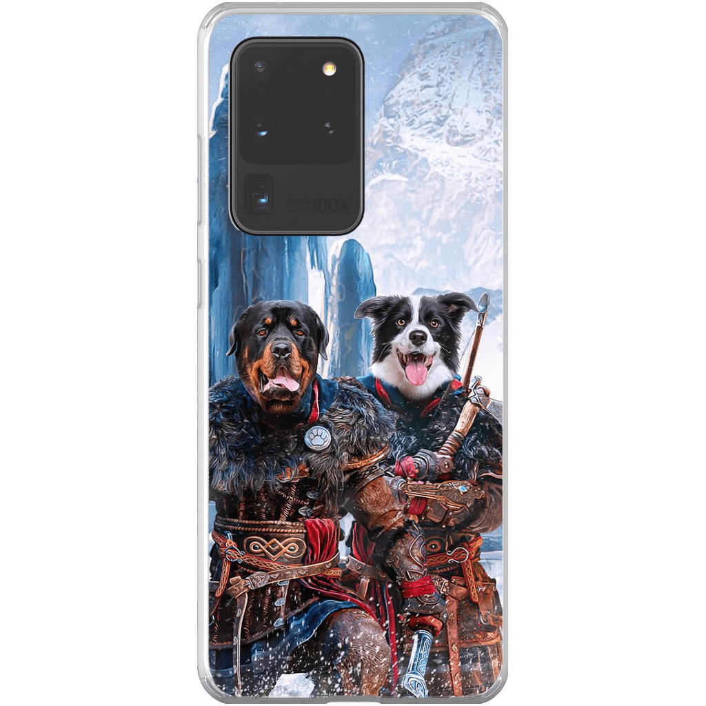 Funda personalizada para teléfono con 2 mascotas &#39;The Viking Warriors&#39;