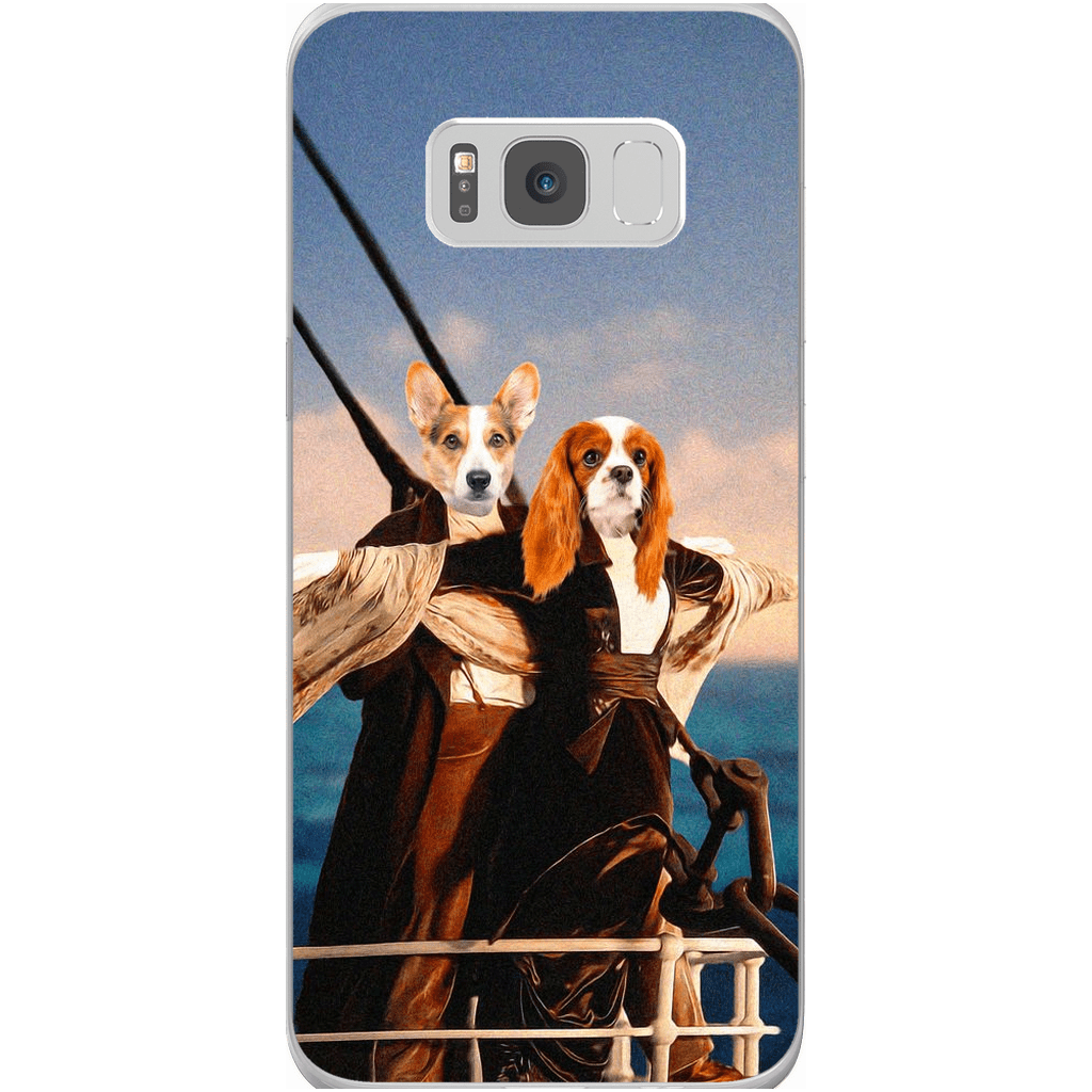 Funda personalizada para teléfono con 2 mascotas &#39;Titanic Doggos&#39;