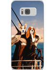 Funda personalizada para teléfono con 2 mascotas 'Titanic Doggos'