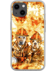 Funda personalizada para teléfono con 2 mascotas 'Los Bomberos'