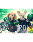 Lienzo personalizado para 2 mascotas 'New York Jet-Doggos'