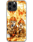 Funda personalizada para teléfono con 2 mascotas 'Los Bomberos'