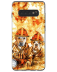 Funda personalizada para teléfono con 2 mascotas 'Los Bomberos'