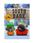 Lienzo personalizado para 2 mascotas 'South Bark'