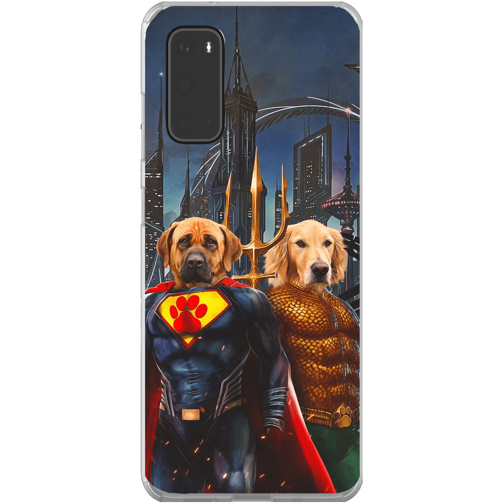 Funda personalizada para teléfono con 2 mascotas &#39;Superdog &amp;amp; Aquadog&#39;